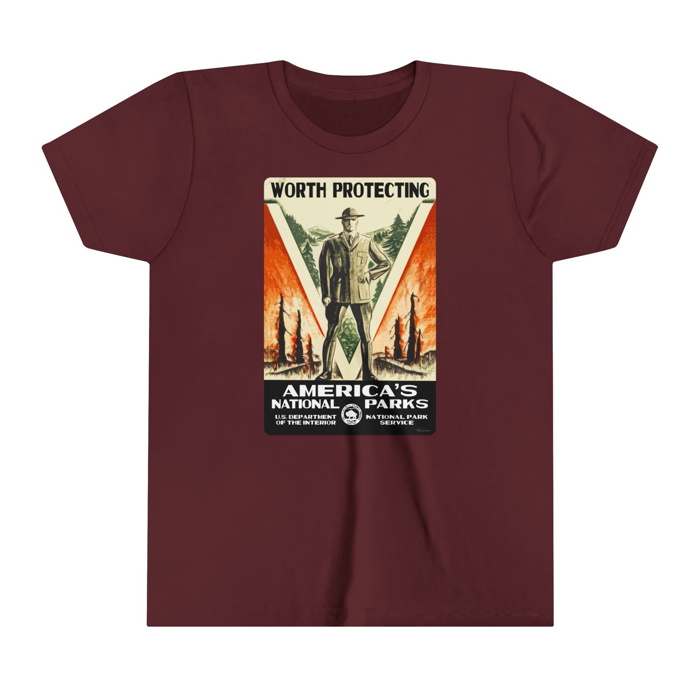 America's National Parks - Worth Protecting (Male Ranger) Kids' T-Shirt
