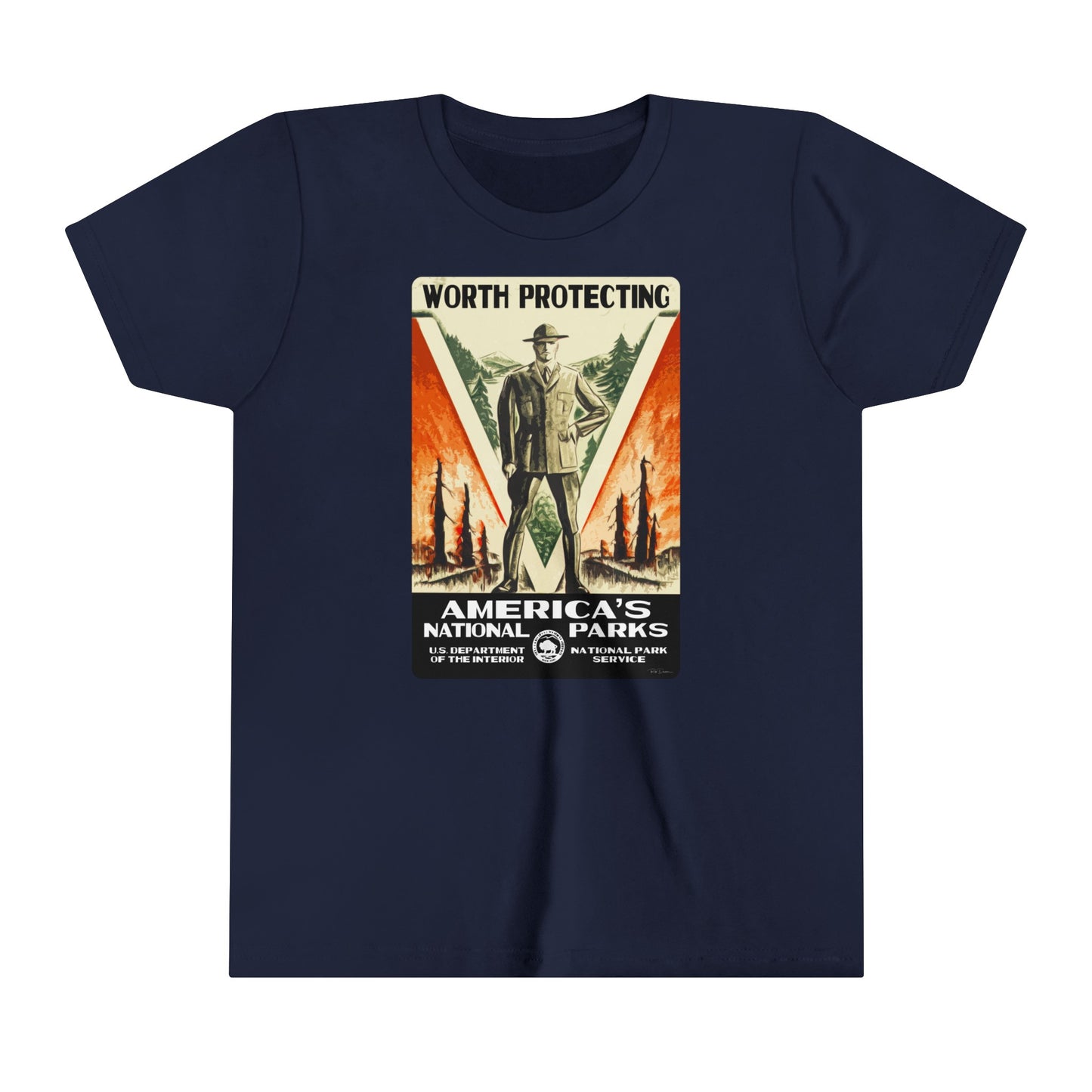 America's National Parks - Worth Protecting (Male Ranger) Kids' T-Shirt