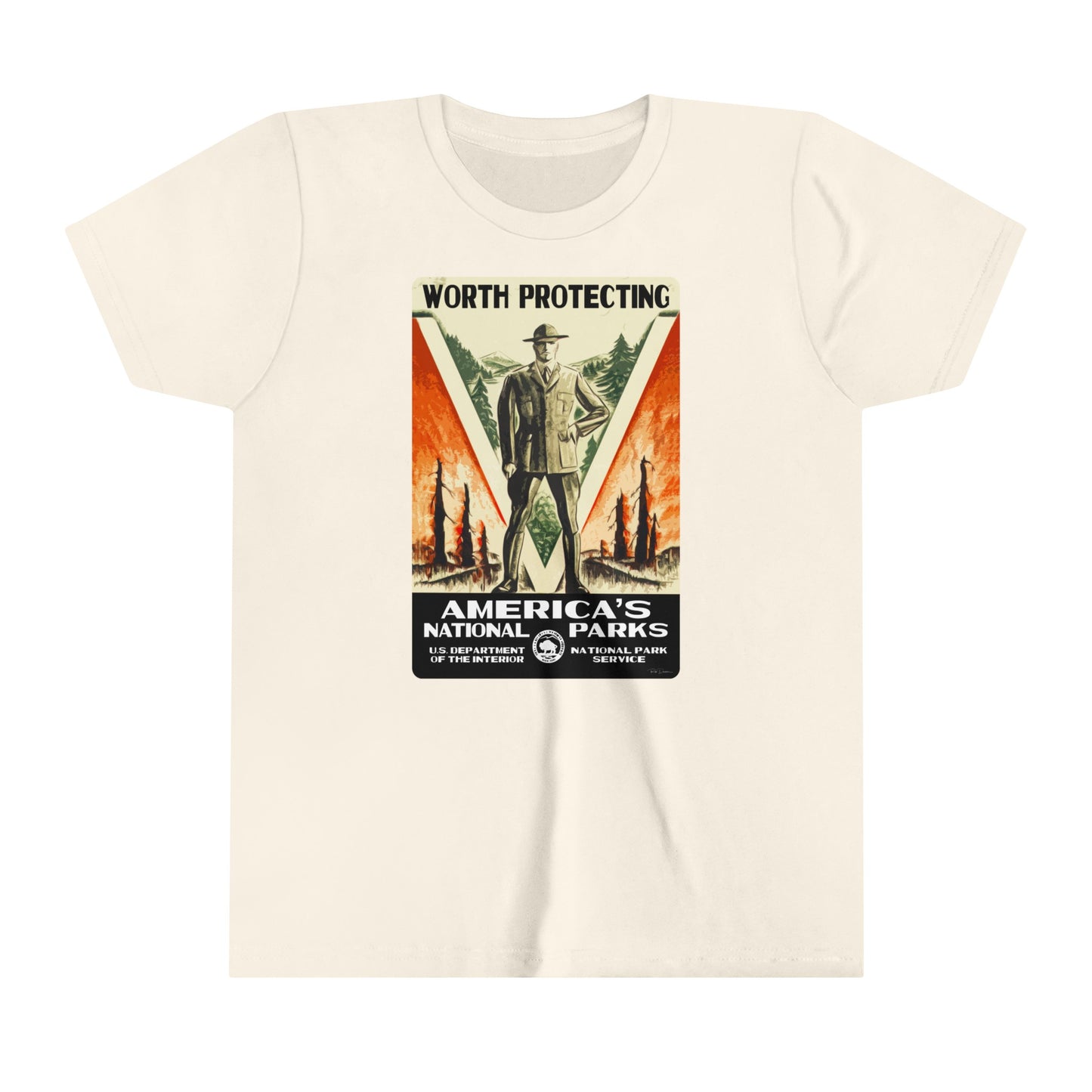 America's National Parks - Worth Protecting (Male Ranger) Kids' T-Shirt