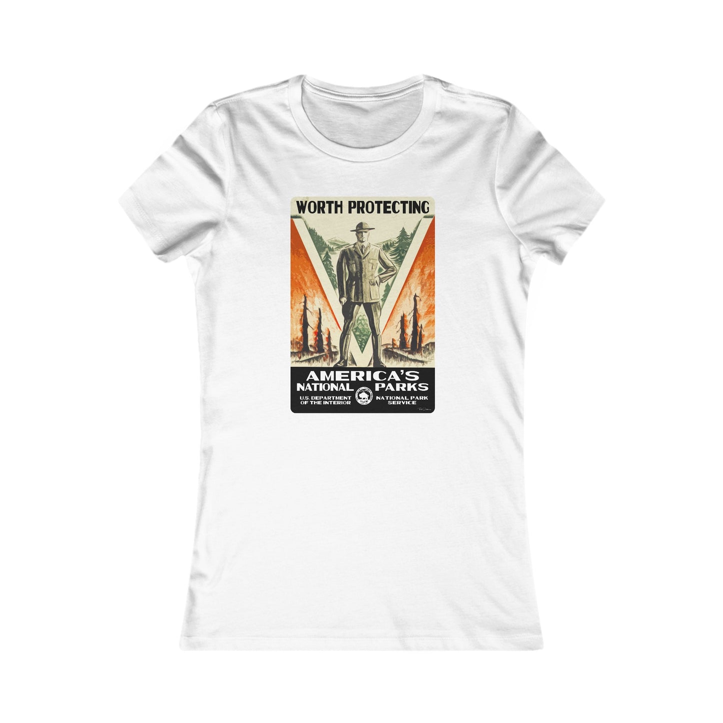 America's National Parks - Worth Protecting (Male Ranger) Women's T-Shirt