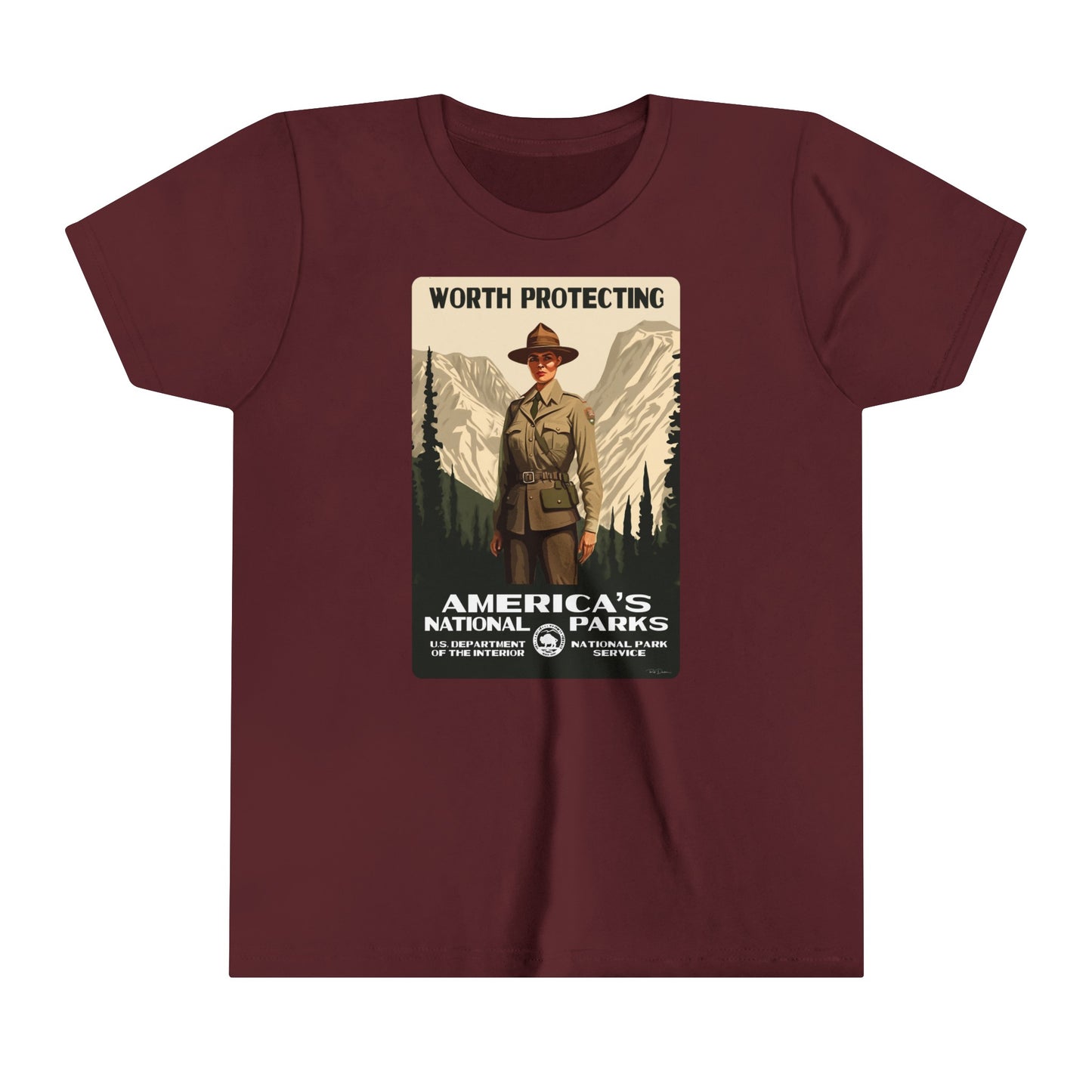 America's National Parks - Worth Protecting (Female Ranger) Kids' T-Shirt