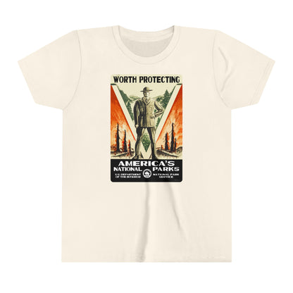 America's National Parks - Worth Protecting (Male Ranger) Kids' T-Shirt
