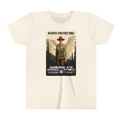 America's National Parks - Worth Protecting (Female Ranger) Kids' T-Shirt