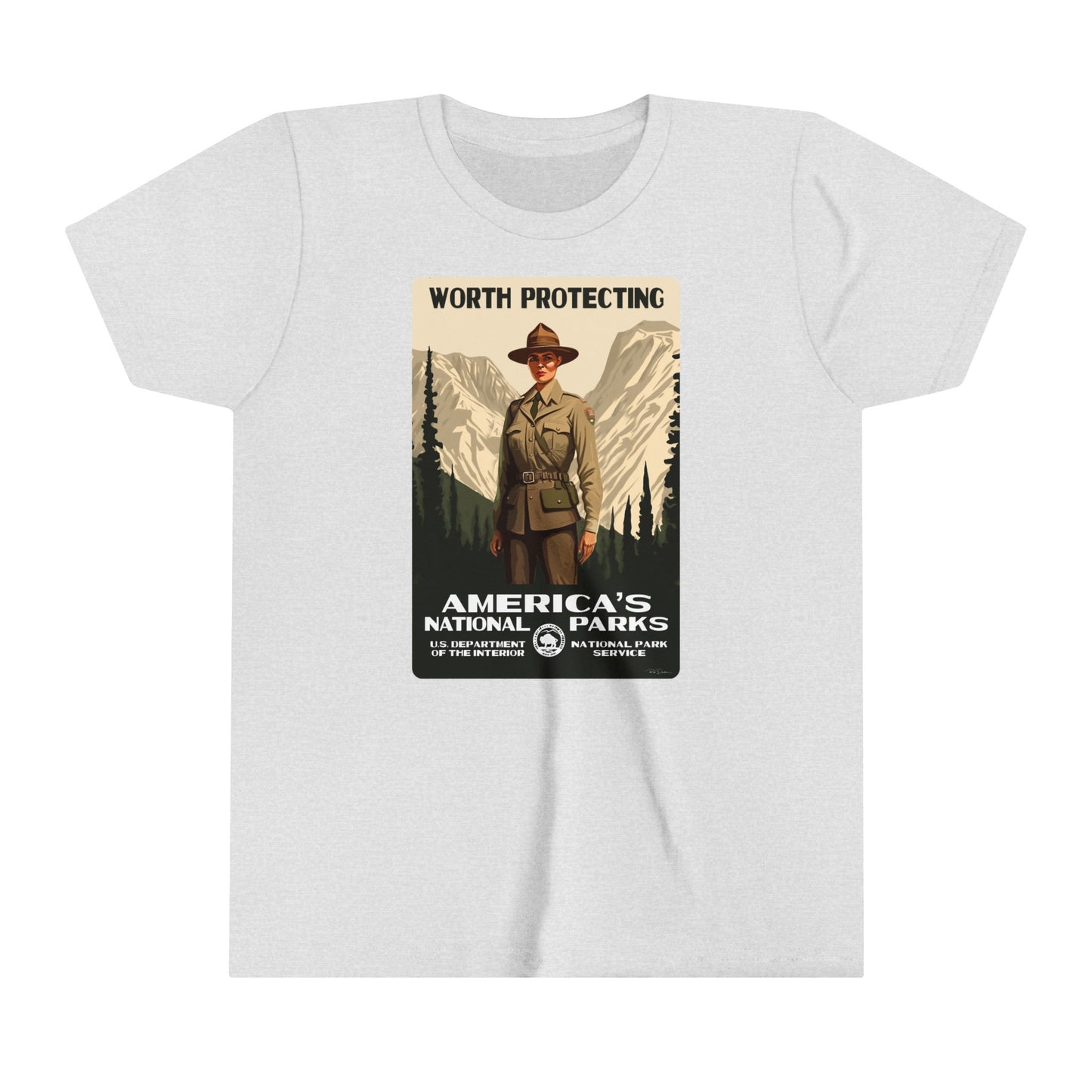 America's National Parks - Worth Protecting (Female Ranger) Kids' T-Shirt